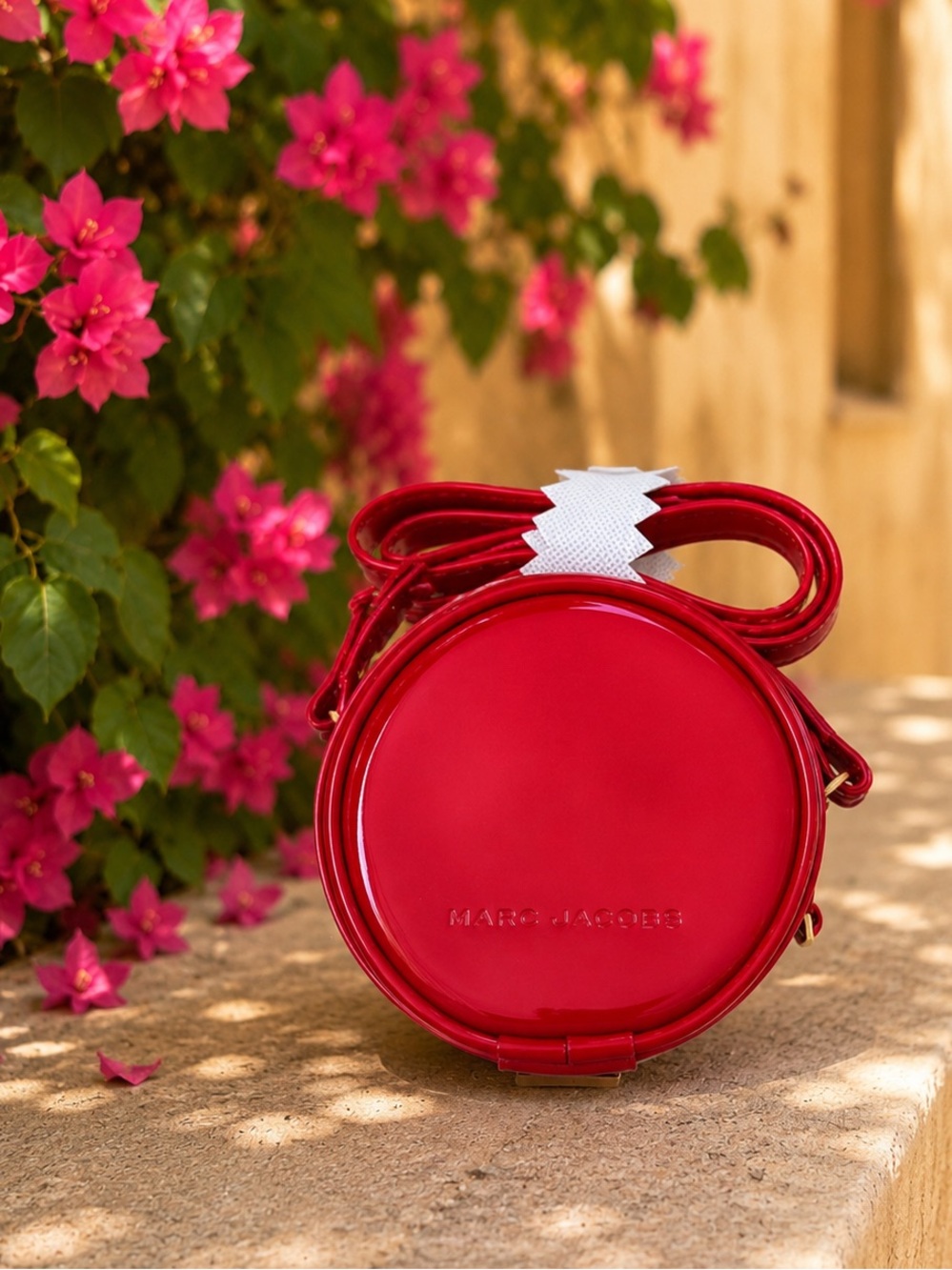 Marc Jacobs Sling Shot Glossy Patent Mini Red Round Crossbody Bag NWT